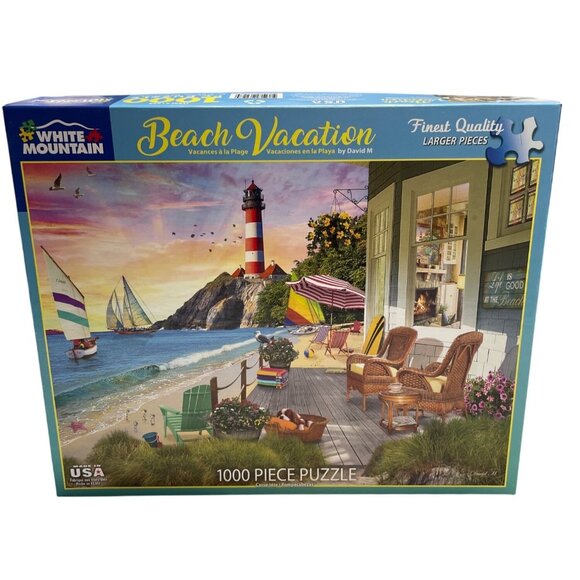 White Mountain Beach Vacation Jigsaw Puzzle 1000 Pieces David M - Picture 1 of 3